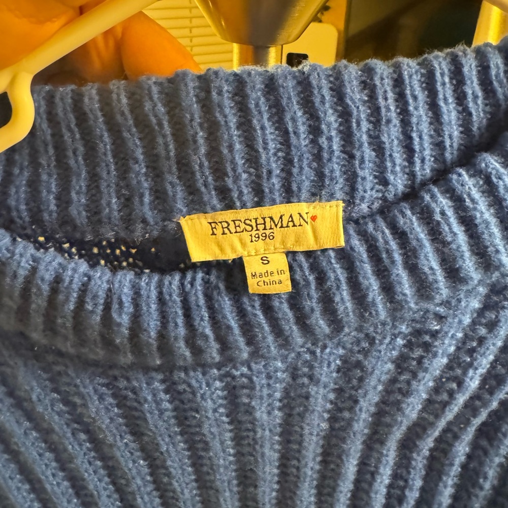 Freshman Ribbed Blue Sweater - Picture 2 of 5